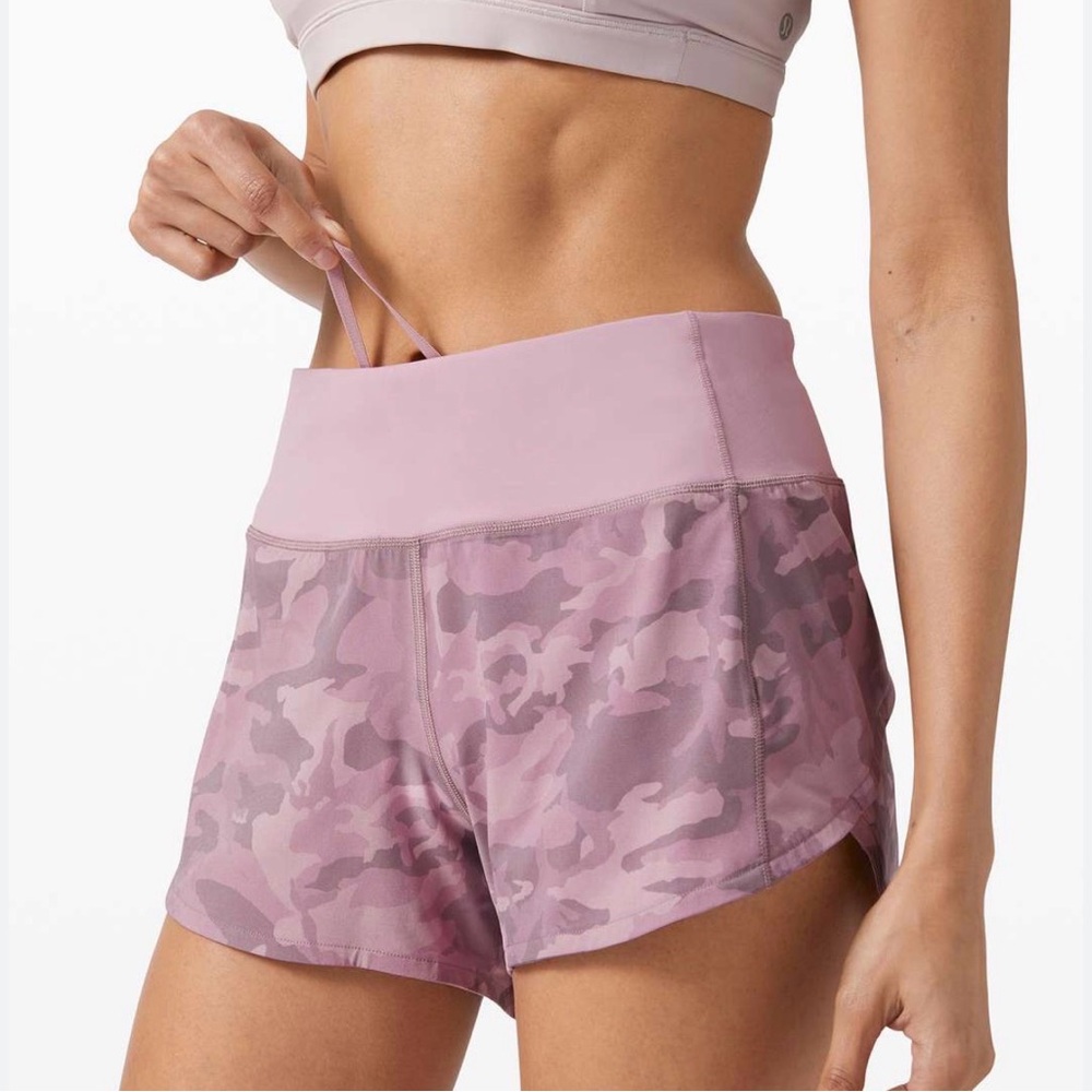 Lululemon Speed Up Shorts 4 Inch Incognito Camo Pink Taupe